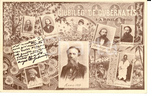 1900 CHIERI (TO) Angelo DE GUBERNATIS Cartolina GIUBILEO Autografo 1900 CHIERI (TO) Angelo DE GUBERNATIS Cartolina GIUBILEO Autografo